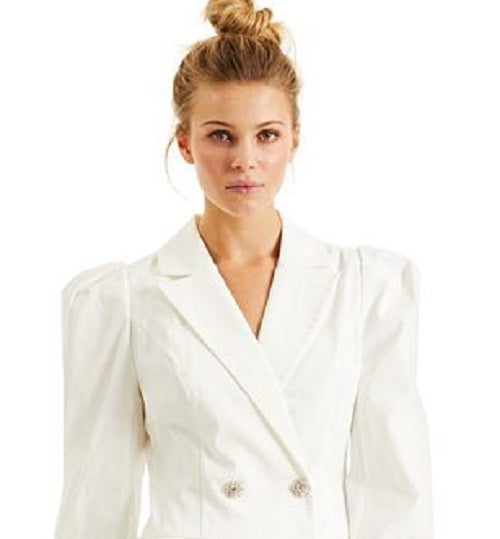 Vestido Blazer Culpos com Botões de Cristal Feminino da INC International Concepts, Branco, Tamanho M