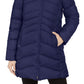 Casaco feminino Marmot Montreal com capuz e acabamento em pele sintética, azul, tamanho extragrande