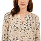 Blusa Maria com estampa floral feminina Charter Club, marrom, tamanho médio