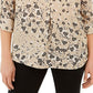 Blusa Maria com estampa floral feminina Charter Club, marrom, tamanho médio