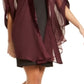Kimono Wrap Feminino de Veludo com Borda da INC International Concepts Roxo Tamanho Regular