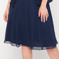 Vestido feminino R&amp;M Richards com saia transparente e jaqueta de renda, azul, tamanho 10