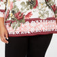 Charter Club Feminino Plus Size V Neck Garden Top Branco Tamanho 0X