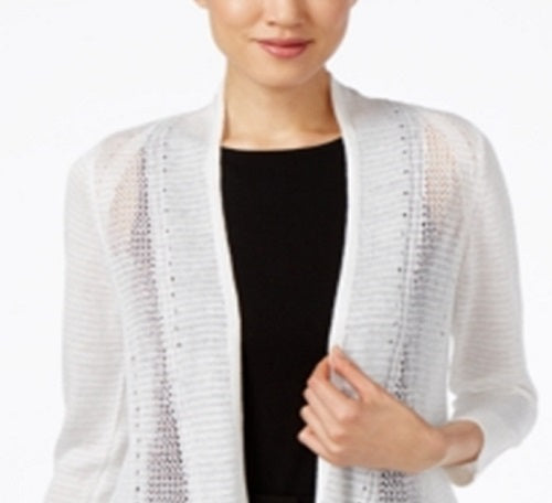 Cardigan Alfani Feminino Novelty Stitch Branco Tamanho X-Grande