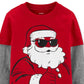 Camiseta Carter's Boy's Cool Santa Slider Vermelha Tamanho 4T