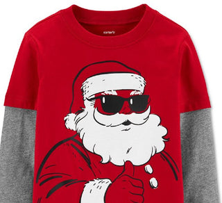 Camiseta Carter's Boy's Cool Santa Slider Vermelha Tamanho 4T