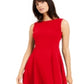 Vestido Calvin Klein Feminino Illusion Trim Fit Flare Vermelho Tamanho 14