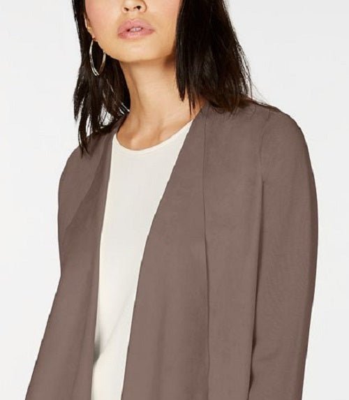 Cardigan feminino de malha com frente aberta INC, marrom, tamanho GG