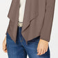 Cardigan feminino de malha com frente aberta INC, marrom, tamanho GG