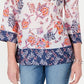 Túnica feminina Charter Club Petite com estampa floral dupla, branca, tamanho Petite M