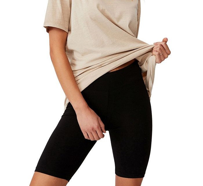 Shorts de ciclismo Dylan feminino de cintura alta, preto, tamanho X-G, Cotton on