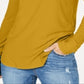 Camiseta feminina canelada de manga comprida INC International Concepts, amarela, tamanho M
