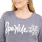 Moletom feminino estilo &amp; co plus size com detalhes metálicos, roxo, tamanho 3X