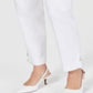 Calça feminina com aba no tornozelo JM Collection, branca, tamanho pequeno G