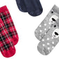 Meias First Impressions Baby Plaid / Grid / Bear 3 pares, vermelhas, tamanho 12-24
