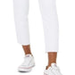 Calça jeans feminina Greene St. Denim com botões e perna reta, branca, tamanho 31