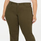 Calça jeans feminina Charter Club Plus Tummy Slimming Super Stretch com perna reta, verde, tamanho 22W