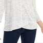 Top feminino com decote em V, estilo &amp; co, branco, tamanho extragrande