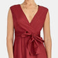Vestido feminino Rachel Roy sem mangas com decote em V e comprimento até o joelho, tamanho 8, vermelho