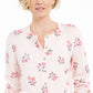 Karen Scott Cardigan feminino estampado com botões frontais rosa tamanho pequeno P