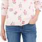 Karen Scott Cardigan feminino estampado com botões frontais rosa tamanho pequeno P
