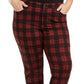 Calça jeans feminina plus size xadrez com controle de barriga Charter Club, preta, tamanho 22W