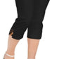 Calça Capri Feminina JM Collection com Controle de Barriga e Visual Tartaruga, Preta, Tamanho P