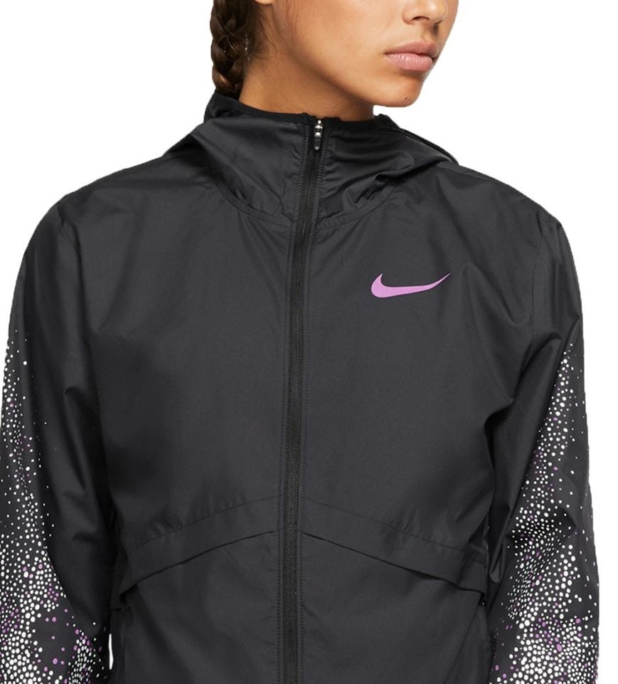 Jaqueta esportiva Nike feminina para corrida e fitness, preta, tamanho extrapequeno