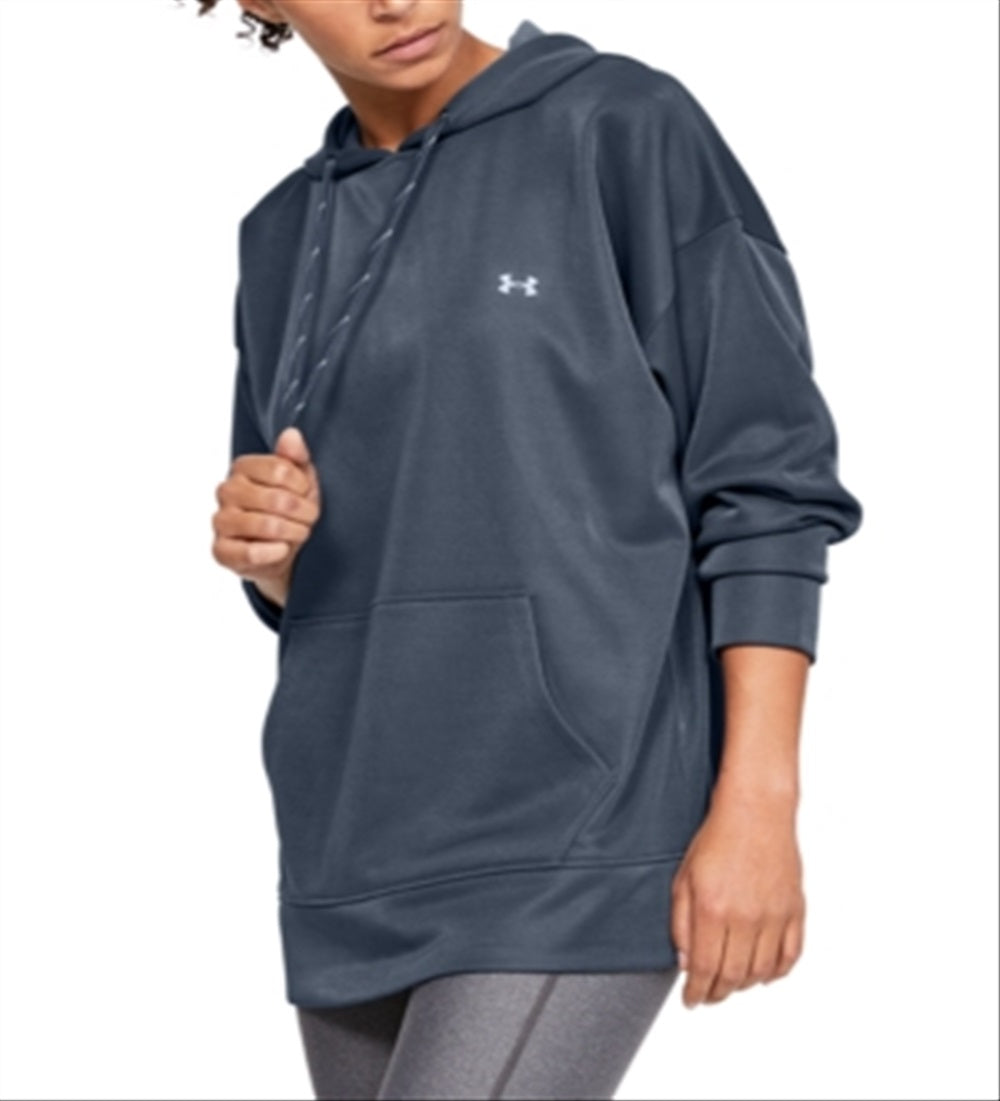 Under Armour Moletom com capuz feminino de lã para treino, azul, tamanho pequeno