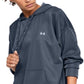 Under Armour Moletom com capuz feminino de lã para treino, azul, tamanho pequeno