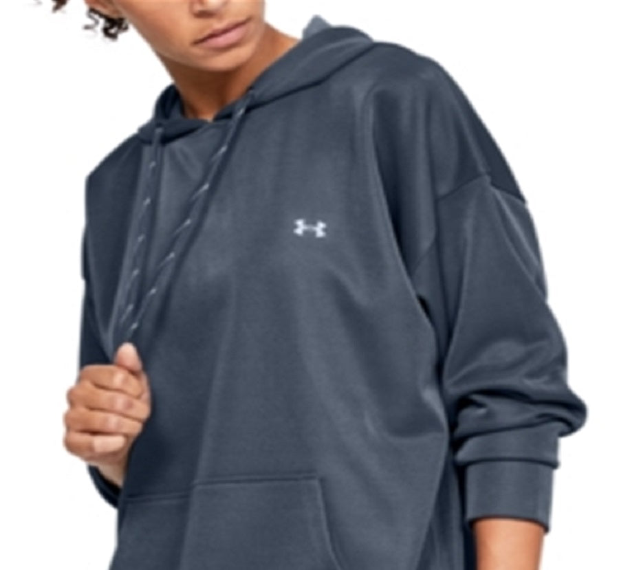 Under Armour Moletom com capuz feminino de lã para treino, azul, tamanho pequeno