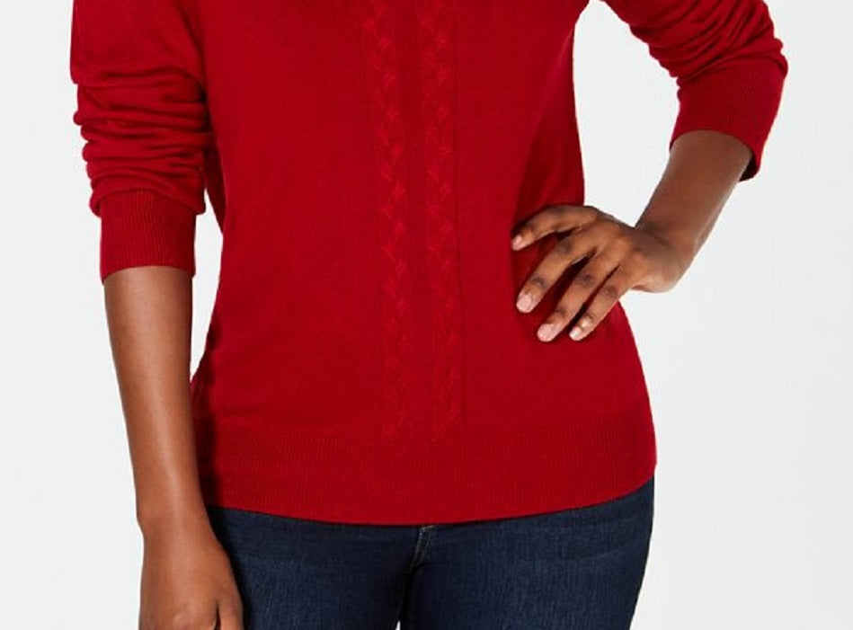 Karen Scott Suéter Feminino com Frente Aberta e Gola Falsa Vermelho Tamanho X-G