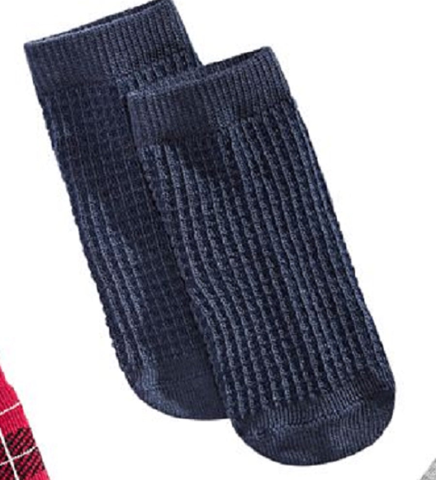First Impressions Baby Plaid / Grid / Bear 3 pares de meias vermelhas tamanho 0-6 meses