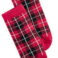 First Impressions Baby Plaid / Grid / Bear 3 pares de meias vermelhas tamanho 0-6 meses