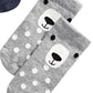 First Impressions Baby Plaid / Grid / Bear 3 pares de meias vermelhas tamanho 0-6 meses