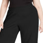 Calça Culottes Plus Size Canelada Feminina Ideology Preta Tamanho 2X