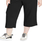 Calça Culottes Plus Size Canelada Feminina Ideology Preta Tamanho 2X