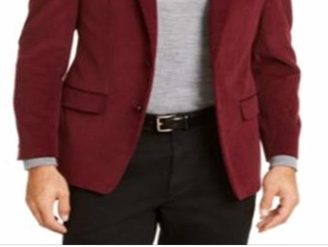 Ralph Lauren Masculino Classic Fit Ultraflex Veludo Cotelê Esportivo Vermelho Tamanho 38