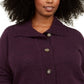 Karen Scott Cardigan Feminino Marled Wing Collar Roxo Tamanho 3x