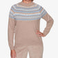 Suéter feminino Alfred Dunner Missy Dover Cliffs Flo Open Bege tamanho GG