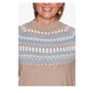 Suéter feminino Alfred Dunner Missy Dover Cliffs Flo Open Bege tamanho GG