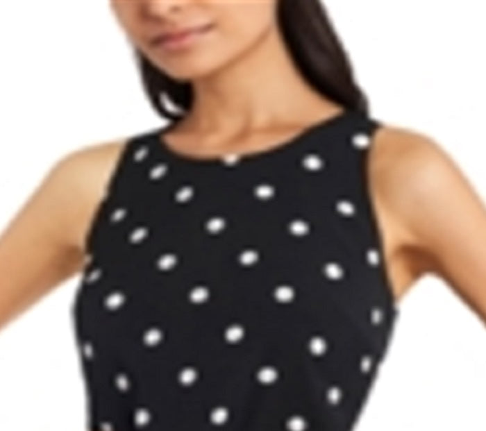 Vestido Riley &amp; Rae Mini Dede com estampa de bolinhas e babados na bainha, preto, tamanho 12