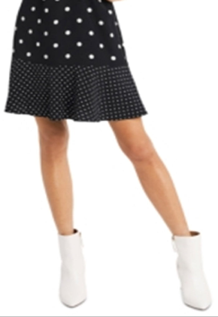 Vestido Riley &amp; Rae Mini Dede com estampa de bolinhas e babados na bainha, preto, tamanho 12