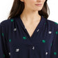 Charter Club Petite Printed Top Azul Tamanho PL