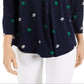 Charter Club Petite Printed Top Azul Tamanho PL