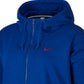 Moletom com capuz Nike Sportswear feminino com logotipo French Terry e zíper, azul, tamanho 2X