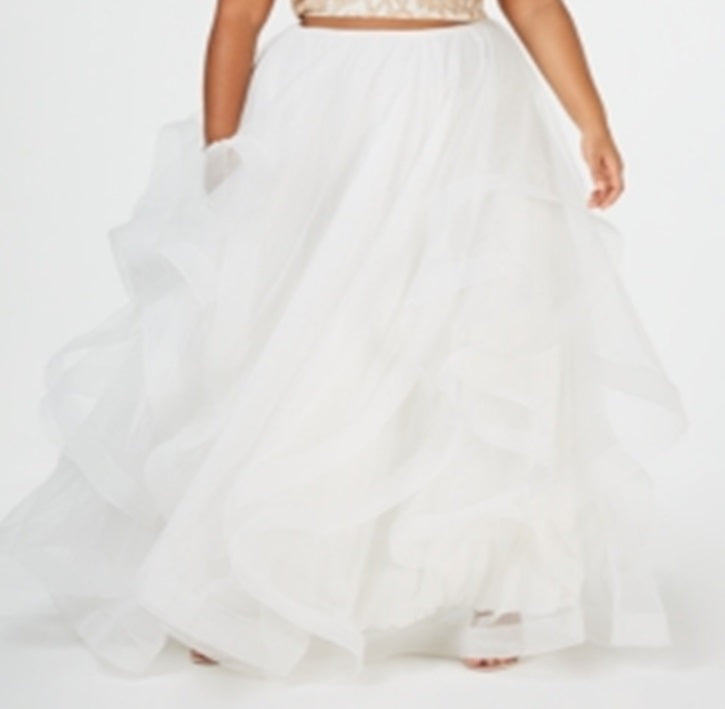 Diga sim ao baile de formatura Crop Top feminino Plus Size Marrom 18W