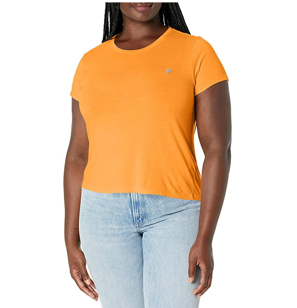 Camiseta feminina Guess com estampa de logotipo e manga curta para bebês, tamanho médio, salamandra