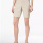 Bermuda feminina Charter Club Twill bege tamanho 8