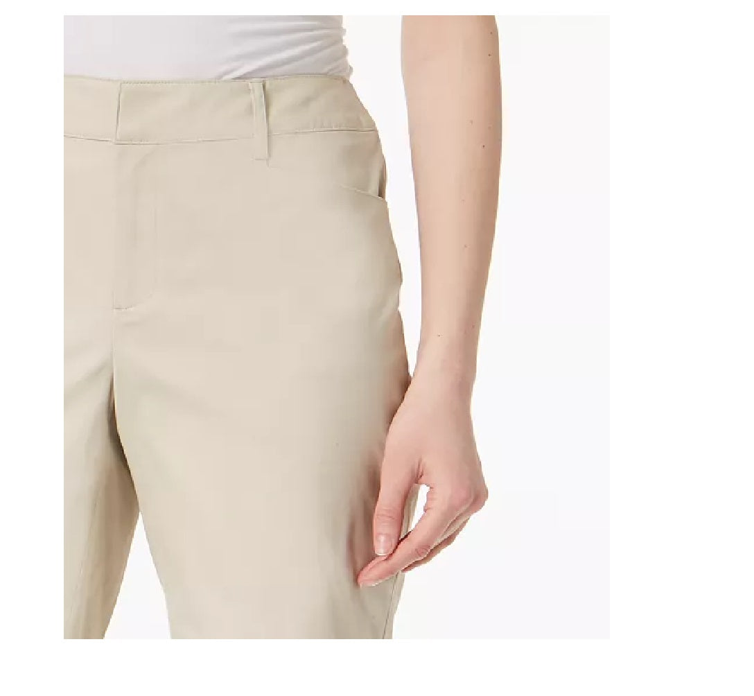 Bermuda feminina Charter Club Twill bege tamanho 8